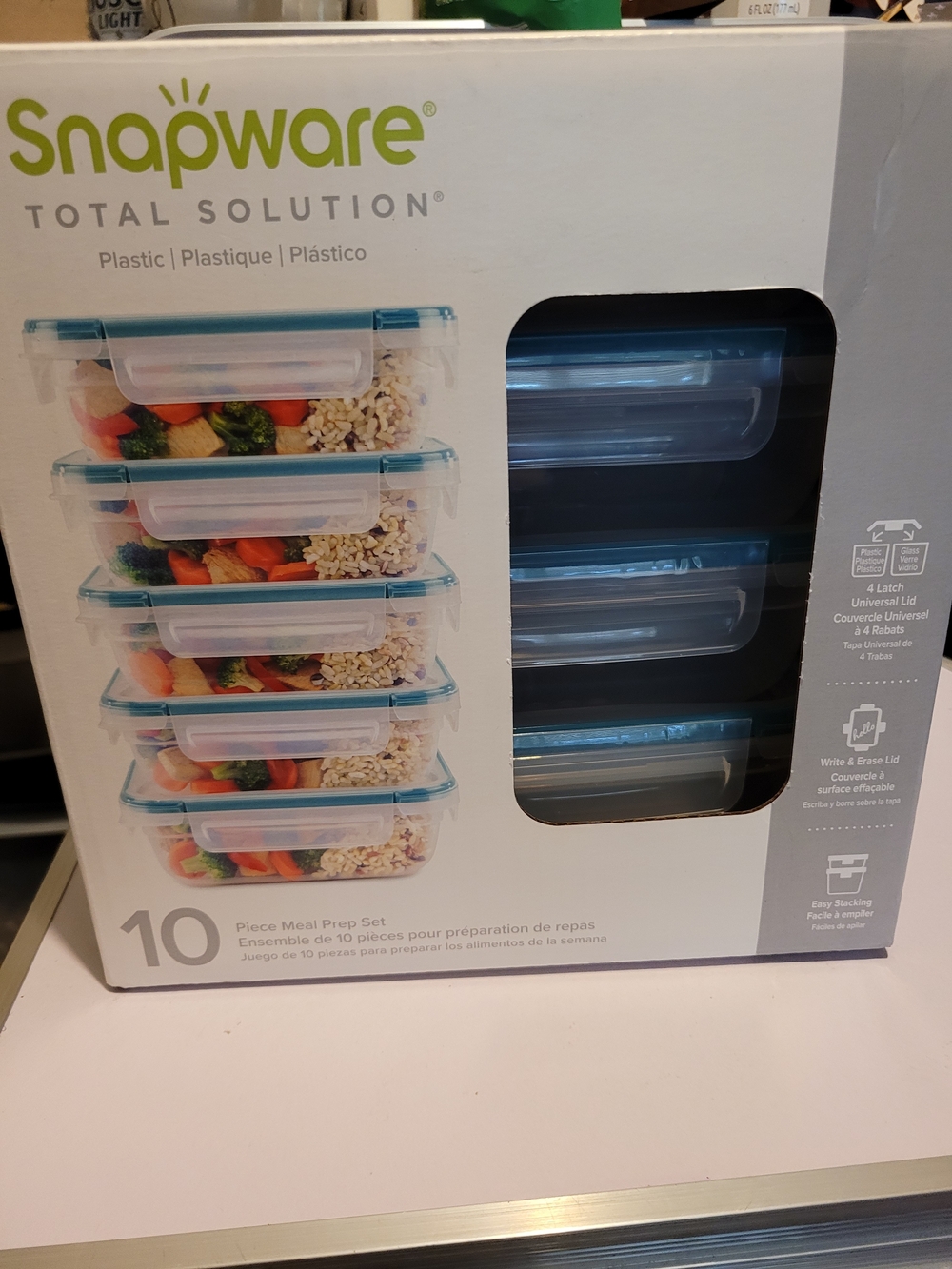 Snapware Clear Meal Prep Containers with Blue Lids - 10 Piece Set